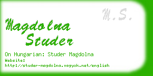 magdolna studer business card